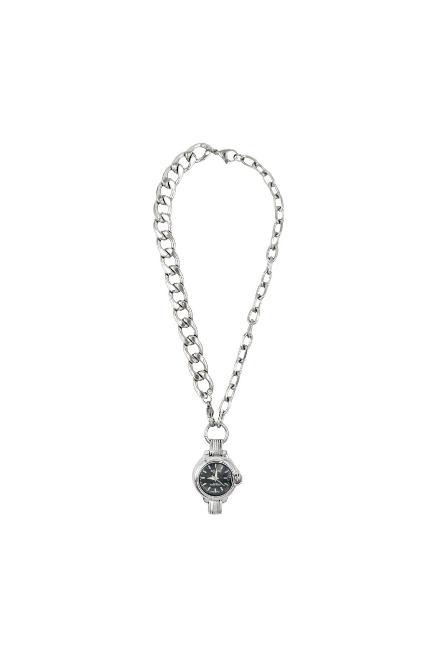 COLLAR RELOJ PLATEADO