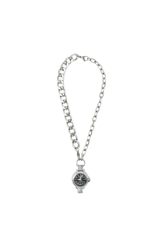 COLLAR RELOJ PLATEADO